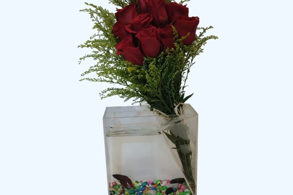 Betta Fish With Flowers