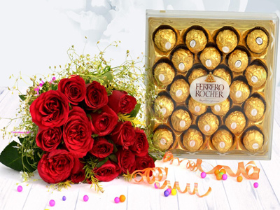 Red Juri Roses With Chocolates 3