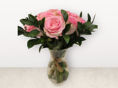 Pink Roses In A Vase